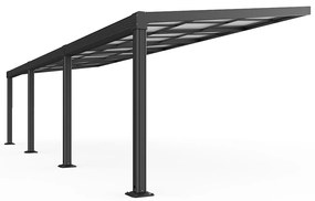 Pergola aluminiowa przyścienna z przesuwanym dachem - 27 m² - antracytowa - IZEDA