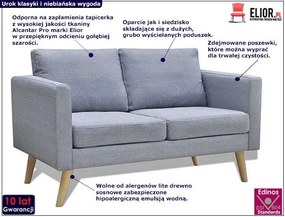 Sofa dwuosobowa Lavinia 2S - jasnoszara