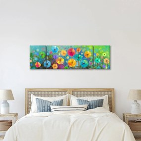 Obraz - Abstrakcyjne kwiaty (170x50 cm)