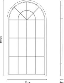 Duże, dekoracyjne lustro wiszące ARCUS, 110 x 56 cm