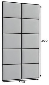 Zestaw 10 paneli tapicerowanych QUADRATTA 100x200 granatowy ELTAP