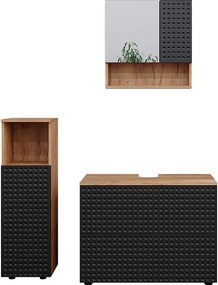 Zestaw mebli łazienkowych kropkowany antracyt 80x41x58.6 irma