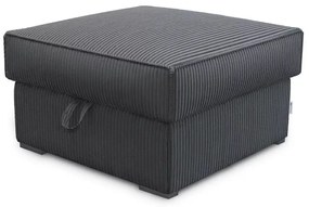 Ciemnoszara pufa SMART COSARO z miejscem do przechowywania 65x65 cm