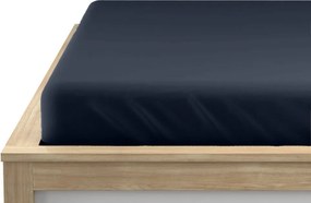 PrzytulneMieszkanie.pl Prześcieradło jersey HIGHFIT w kolorze granatowym 90 x 200 cm