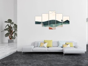 Obraz - Ilustrowany krajobraz (125x70 cm)