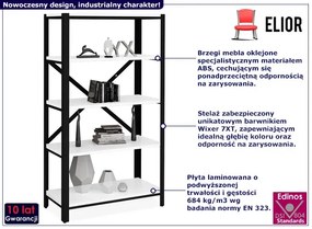 Regał w stylu industrialnym czarny + biały Rara