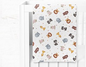 Biały koc dziecięcy muślinowy 75x100 cm Zoo – Mijolnir