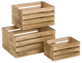 Pojemniki w naturalnym kolorze zestaw 3 szt. 31x23x15 cm – Casa Selección