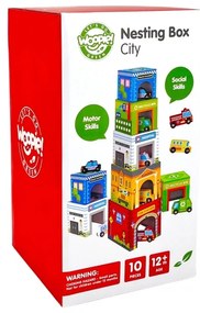 Woopie green układanka kostki miasto pojazdy w pudełkach + figurki 10 el.