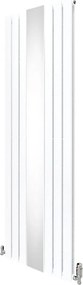 Grzejnik z płaskim lustrem i zaworami - 1800 mm x 565 mm - biały