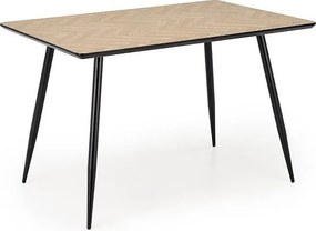 Stół BERTO 120x80 dąb naturalny/czarny