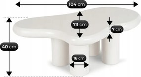 Stolik Kawowy PERLA 104 cm Biały Nowoczesny