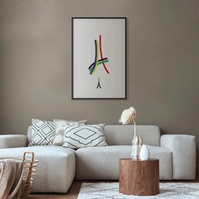 Plakat Abstrakcyjna Wieża Eiffla 21x30 cm z ramą czarną bez marginesu ARTGEIST B