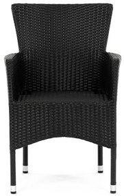 Autronic Krzesło ogrodowe, metal, polyratan,czarne, AZC-S2117 BK