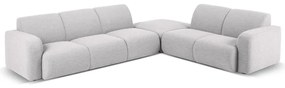 Jasnoszary narożnik z materiału bouclé (prawostronny) Molino – Micadoni Home