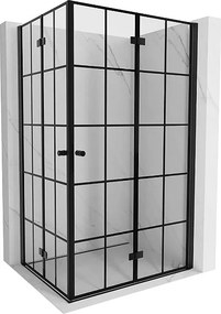 Mexen Mist-F Duo kabina prysznicowa składana prawa 70 x 85 cm, czarna kratka, czarna - 8A6-070L-085P-70-77