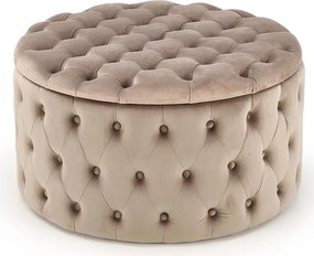 Beżowa pufa ze schowkiem w stylu glamour L6-R35