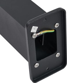 Nowoczesna lampa podłogowa zewnętrzna czarna 65 cm z gniazdem IP44 - Baleno