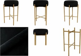 Hoker Pola krzesło barowe podstawa metalowa Tkanina Welur : Kolor Stelaża - Złoty, Kolor tkaniny - VELVET - MG19, Typ tkaniny - Velvet