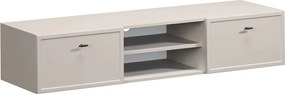 Szafka RTV wisząca Lorini 150 cm z szufladami - kaszmir / czarne uchwyty T-bar