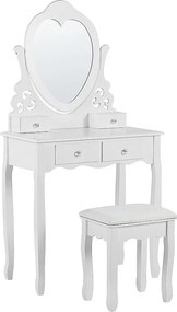 Toaletka z lustrem i stołkiem DIVA Biały
