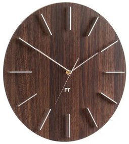 Future Time FT2010WE Round dark natural brown Designerski zegar ścienny, 40 cm