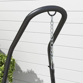 Outsunny Stojak do fotela wiszącego Stojak do fotela bujanego, 133 cm x 116 cm x 195/230 cm, Czarny