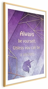 Plakat Bądź sobą 21x30 cm z ramą złotą z marginesem ARTGEIST B
