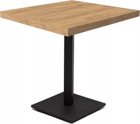 Stół kwadrat 70x70 Dąb Craft na metalowej podstawie do restauracji / kawiarni