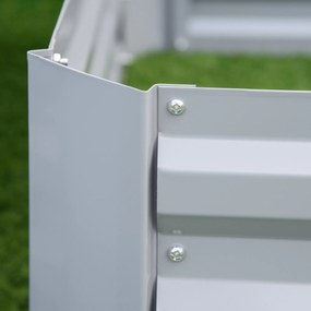 Outsunny Skrzynki na kwiaty 2 sztuki Stalowa rama Otwarte dno Szary 100x100x30cm Dekoracja ogrodu | Aosom PL