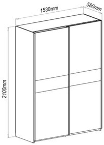 Szafa przesuwna LIMA S1 153cm dąb sonoma HALMAR