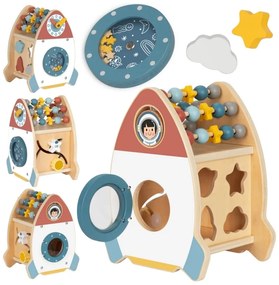 Tooky toy kosmiczna rakieta aktywności sorter labirynt drewniany