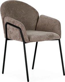 Brzoskwiniowe tapicerowane fotele jadalniane zestaw 2 szt. Aslin – MOME