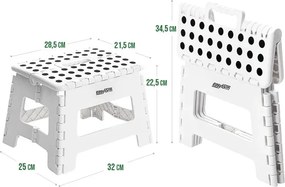 Składany biały mały antypoślizgowy stołek T0-C47