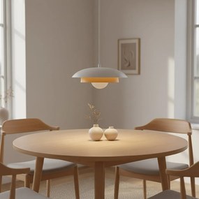 Skin 1 WH biało-pomarańczowa lampa wisząca nowoczesna, średnica 30cm