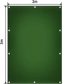 JAGO Plandeka 650 g/m², oczka aluminiowe, zielona, 2 x 3 m