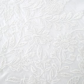 Biała bawełniana pościel jednoosobowa 135x200 cm Embroidery Floral – Bianca