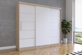 Szafa przesuwna ALBA II 250 cm sonoma fronty białe