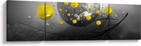 Obraz - żółte abstrakcyjne kule (170x50 cm)