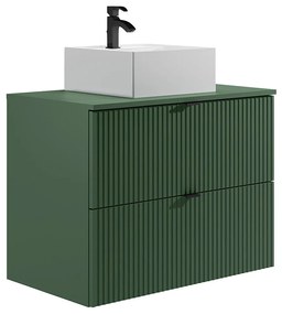 Wisząca szafka pod umywalkę - Matowa zieleń - 80 cm - ZEVINI