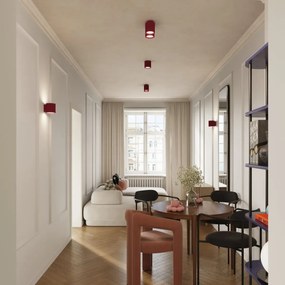 Plafon dwupunktowy AURA 2 burgund GU10 ryflowany  SOLLUX  LIGHTING