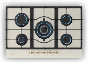 Klarstein Victoria 75cm Płyta gazowa 5 palników Krem