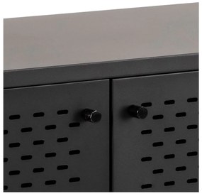 Czarna metalowa niska komoda 125x75 cm Newcastle – Actona