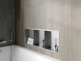 Mexen X-Wall-R półka wnękowa z kołnierzem i półką 90 x 30 cm, inox - 1910903010S