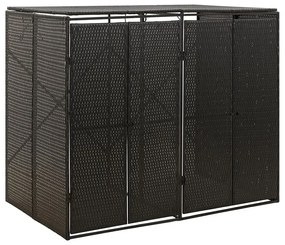 Czarna podwójna osłona na śmietniki ogrodowe T8-R75