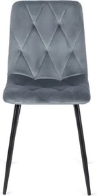 Zestaw Stół Okrągły Rozkładany HARRY 102-142 cm Dąb Craft/Czarny i 6 Krzeseł Tapicerowanych ROBIN Szarych Nowoczesnych