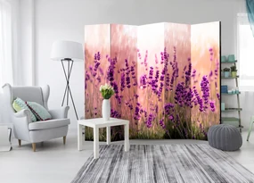 Parawan akustyczny Kwiaty 225x172 cm 5-częściowy różowy ARTGEIST B