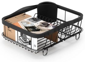 Czarny regulowany stalowy ociekacz 37x29 cm Sinkin – Umbra