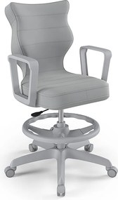 Młodzieżowe krzesło biurkowe Norm Grey rozmiar 6 (159-188 cm) z podnóżkiem