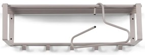 Szarobeżowy metalowy wieszak ścienny z półką Rex – Spinder Design